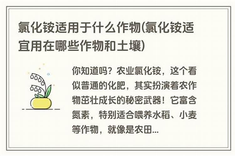 玉米用氯化铵做底肥好不好