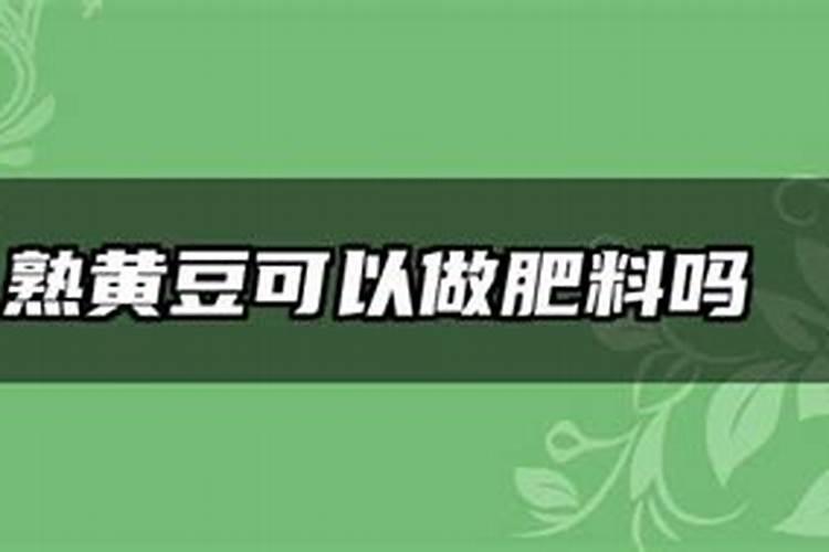 黄豆怎样做花肥黄豆可以直接做肥料吗