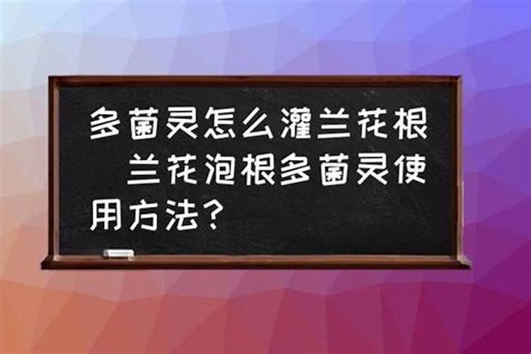 多菌灵可以浇兰花吗