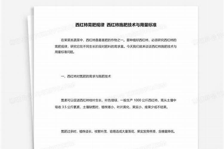 西红柿不同生长阶段的施肥计划