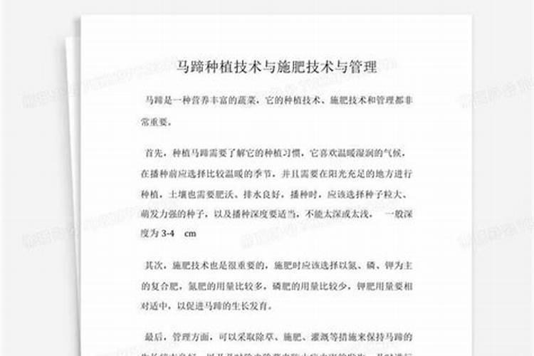 怎么种荸荠才会很甜