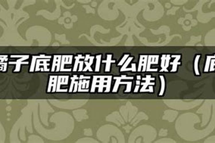 橘子底肥放什么肥好(底肥施用方法)